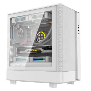 Thùng máy Case DarkFlash DB330M M-ATX – Mặt lưới, trắng