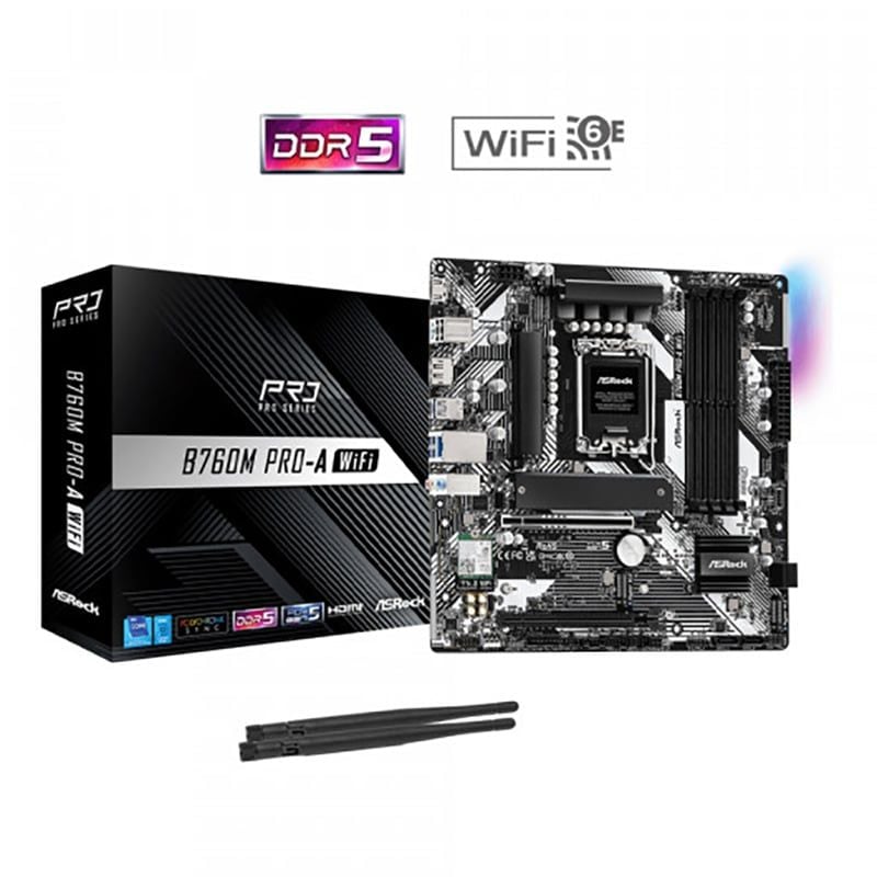 Mainboard ASRock B760M Pro-A WiFi DDR5 | LGA1700, Micro-ATX, 4 khe RAM - Ảnh 2
